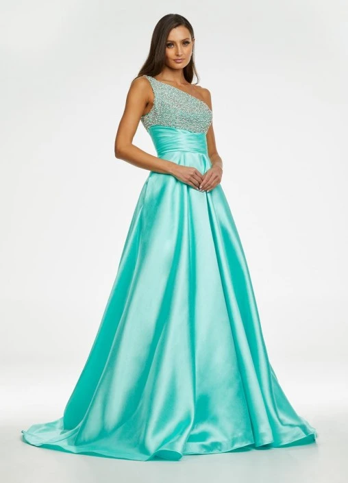 Ashley Lauren 11149 Jeweled One Shoulder Taffeta Gown 5 Ashley Lauren 11149 Jeweled One Shoulder Taffeta Gown - Image 3