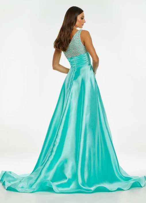 Ashley Lauren 11149 Jeweled One Shoulder Taffeta Gown 6 Ashley Lauren 11149 Jeweled One Shoulder Taffeta Gown - Image 4