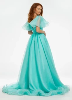 Ashley Lauren 11153 Flutter Sleeve Organza Ball Gown 8 Ashley Lauren 11153 Flutter Sleeve Organza Ball Gown -Outlet Prom Dresses Store S22 ASH 11153 02 508x705