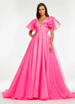 Ashley Lauren 11153 Flutter Sleeve Organza Ball Gown 9 Ashley Lauren 11153 Flutter Sleeve Organza Ball Gown -Outlet Prom Dresses Store S22 ASH 11153 03 508x705