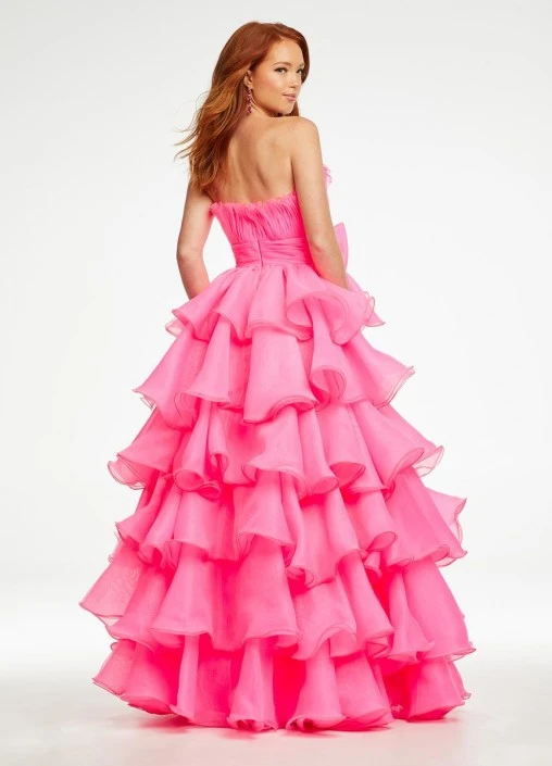 Ashley Lauren 11155 Ruched Top Ruffle Ball Gown 4 Ashley Lauren 11155 Ruched Top Ruffle Ball Gown - Image 2