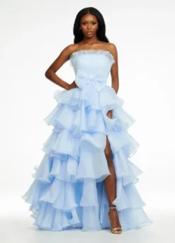 Ashley Lauren 11155 Ruched Top Ruffle Ball Gown 9 Ashley Lauren 11155 Ruched Top Ruffle Ball Gown -Outlet Prom Dresses Store S22 ASH 11155 03 508x705