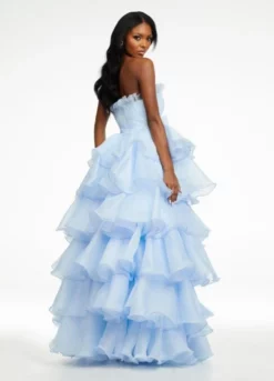 Ashley Lauren 11155 Ruched Top Ruffle Ball Gown 10 Ashley Lauren 11155 Ruched Top Ruffle Ball Gown -Outlet Prom Dresses Store S22 ASH 11155 04 508x705