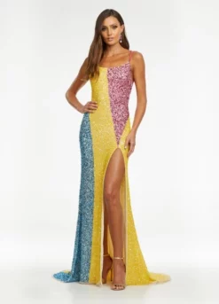 Ashley Lauren 11160 Funky Sequin Color Block Prom Dress -Outlet Prom Dresses Store S22 ASH 11160 03 508x705