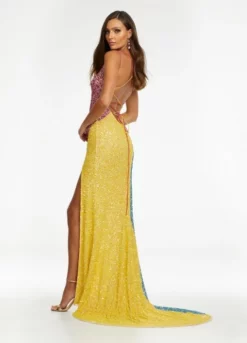 Ashley Lauren 11160 Funky Sequin Color Block Prom Dress -Outlet Prom Dresses Store S22 ASH 11160 04 508x705