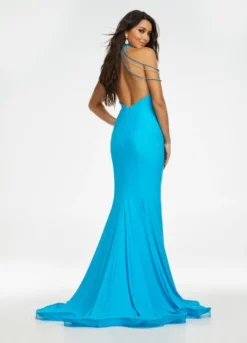 Ashley Lauren 11170 High Halter Draped Sleeve Prom Dress 8 Ashley Lauren 11170 High Halter Draped Sleeve Prom Dress -Outlet Prom Dresses Store S22 ASH 11170 02 508x705