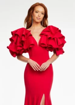 Ashley Lauren 11171 Glamourous Ruffle Sleeve Gown 8 Ashley Lauren 11171 Glamourous Ruffle Sleeve Gown -Outlet Prom Dresses Store S22 ASH 11171 03 508x705