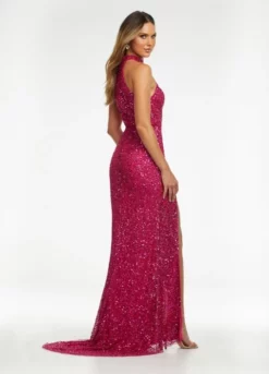 Ashley Lauren 11174 High Neck Halter Sequin Gown -Outlet Prom Dresses Store S22 ASH 11174 02 508x705