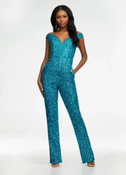 Ashley Lauren 11175 Off Shoulder Sequin Jumpsuit -Outlet Prom Dresses Store S22 ASH 11175 03 508x705