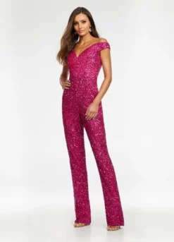 Ashley Lauren 11175 Off Shoulder Sequin Jumpsuit -Outlet Prom Dresses Store S22 ASH 11175 05 508x705