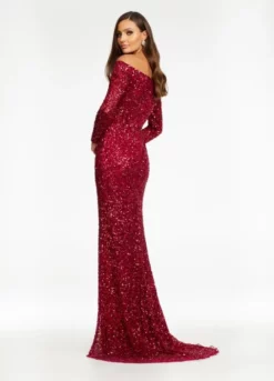Ashley Lauren 11176 Off Shoulder Long Sleeve Sequin Gown -Outlet Prom Dresses Store S22 ASH 11176 02 508x705