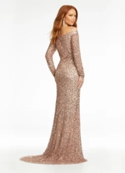 Ashley Lauren 11176 Off Shoulder Long Sleeve Sequin Gown -Outlet Prom Dresses Store S22 ASH 11176 04 508x705