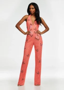 Ashley Lauren 11179 Beaded Butterfly Halter Jumpsuit -Outlet Prom Dresses Store S22 ASH 11179 03 508x705