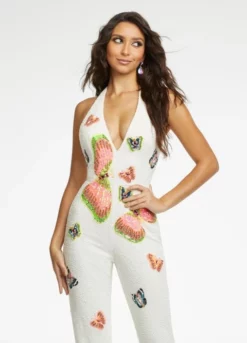 Ashley Lauren 11179 Beaded Butterfly Halter Jumpsuit -Outlet Prom Dresses Store S22 ASH 11179 05 508x705