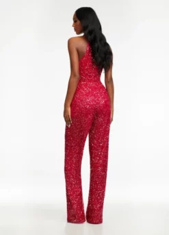 Ashley Lauren 1434 Beaded High Neck Jumpsuit -Outlet Prom Dresses Store S22 ASH 1434 02 508x705