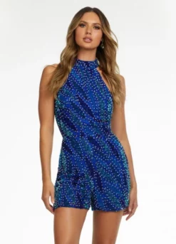 Ashley Lauren 4489 High Neck Beaded Romper -Outlet Prom Dresses Store S22 ASH 4489 03 508x705