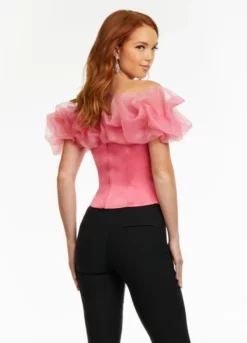 Ashley Lauren 9002 Separate Off Shoulder Ruffle Top -Outlet Prom Dresses Store S22 ASH 9002 02 508x705