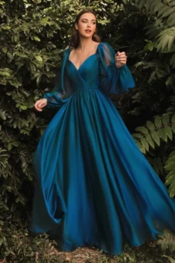 Ladivine BM Cinderella Divine CD243 Sheer Long Sleeve Gown -Outlet Prom Dresses Store S22 CDV CD243 03 470x705