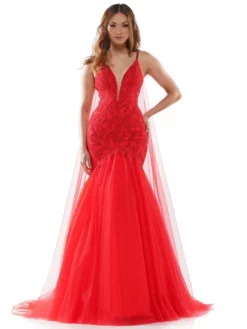 Glow By Colors Dress Glow By Colors G962 Mermaid Dress With Back Float -Outlet Prom Dresses Store S22 CG G962 03 529x705