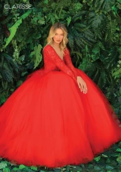 Clarisse 810289 Lace Long Sleeve Ball Gown -Outlet Prom Dresses Store S22 CL 810289 04 498x705