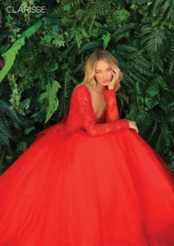 Clarisse 810289 Lace Long Sleeve Ball Gown -Outlet Prom Dresses Store S22 CL 810289 05 498x705