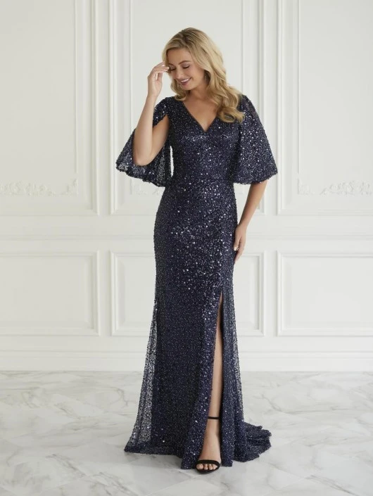 Christina Wu Elegance 17071 Sequin Flutter Sleeve Gown 6 Christina Wu Elegance 17071 Sequin Flutter Sleeve Gown - Image 4