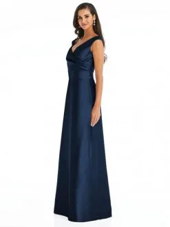 Alfred Sung D811 Off Shoulder Maxi Bridesmaid Dress -Outlet Prom Dresses Store S22 DAS D811 03 529x705