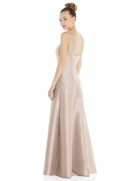 Alfred Sung D826 Square Neck Slit Bridesmaid Dress 4 Alfred Sung D826 Square Neck Slit Bridesmaid Dress - Image 2