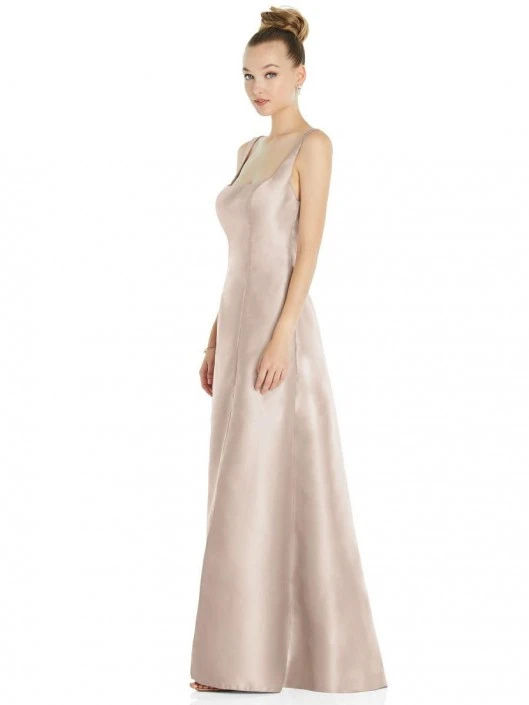 Alfred Sung D826 Square Neck Slit Bridesmaid Dress 5 Alfred Sung D826 Square Neck Slit Bridesmaid Dress - Image 3