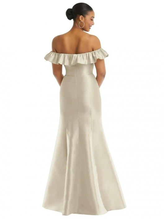 Alfred Sung D836 Ruffle Off Shoulder High Slit Gown 4 Alfred Sung D836 Ruffle Off Shoulder High Slit Gown - Image 2