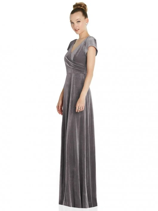After Six 6862 Cap Sleeve Velvet Bridesmaid Dress 5 After Six 6862 Cap Sleeve Velvet Bridesmaid Dress - Image 3