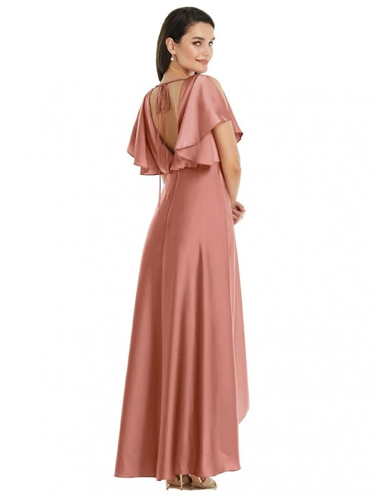Dessy Collection 3112 High Low Blouson Bridesmaid Dress 4 Dessy Collection 3112 High Low Blouson Bridesmaid Dress - Image 2