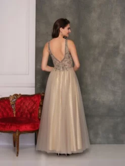 Dave And Johnny 10137 Metallic Beaded Prom Dress -Outlet Prom Dresses Store S22 DJ 10137 02 529x705