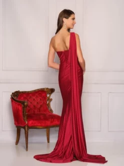 Dave And Johnny 10410 One Shoulder Gown With Drape -Outlet Prom Dresses Store S22 DJ 10410 02 529x705