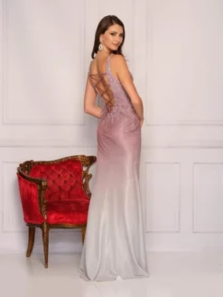Dave And Johnny 10508 Beautiful Laceup Back Ombre Gown -Outlet Prom Dresses Store S22 DJ 10508 02 529x705