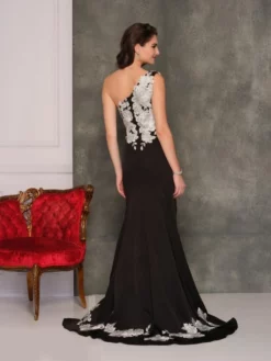 Dave And Johnny 10555 One Shoulder Floral Gown -Outlet Prom Dresses Store S22 DJ 10555 02 529x705