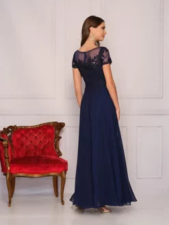 Dave And Johnny 10595 Short Sleeve Illusion Gown -Outlet Prom Dresses Store S22 DJ 10595 02 529x705