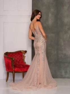 Dave And Johnny 10618 Sheer Corset Mermaid Dress -Outlet Prom Dresses Store S22 DJ 10618 02 529x705