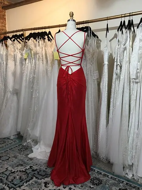 Dave And Johnny 10632 Strappy Laceup Back Prom Dress 4 Dave And Johnny 10632 Strappy Laceup Back Prom Dress - Image 2