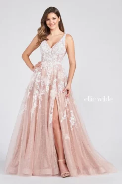 Ellie Wilde By Mon Cheri Ellie Wilde EW122007 Sparkling 3D Flower Prom Dress -Outlet Prom Dresses Store S22 EW EW122007 05 470x705
