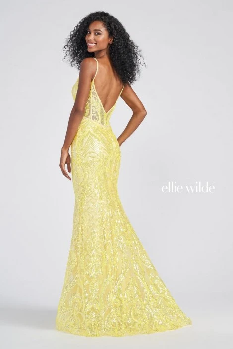 Ellie Wilde By Mon Cheri Ellie Wilde EW122022 Sequin Lace Prom Dress 4 Ellie Wilde By Mon Cheri Ellie Wilde EW122022 Sequin Lace Prom Dress - Image 2