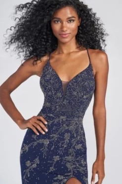 Ellie Wilde By Mon Cheri Ellie Wilde EW122028 Sparkle High Slit Prom Dress -Outlet Prom Dresses Store S22 EW EW122028 03 470x705