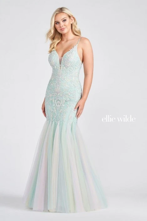 Ellie Wilde By Mon Cheri Ellie Wilde EW122042 Embroidered Tulle Prom Dress 7 Ellie Wilde By Mon Cheri Ellie Wilde EW122042 Embroidered Tulle Prom Dress - Image 5