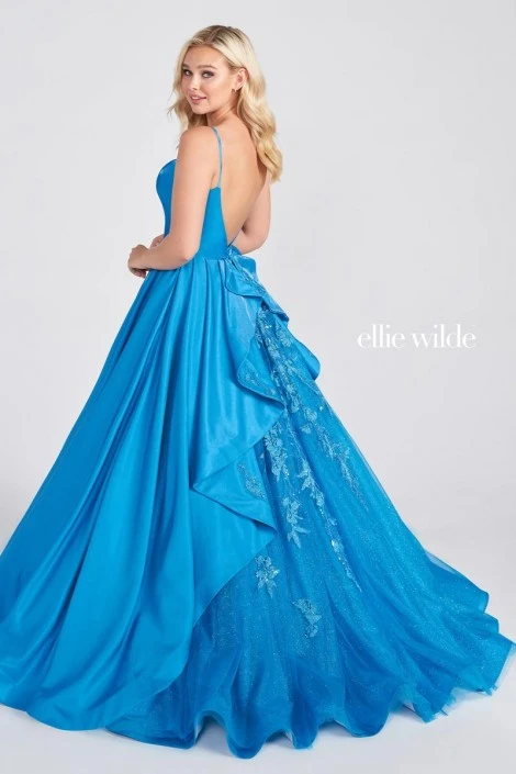 Ellie Wilde By Mon Cheri Ellie Wilde EW122046 Sparkle Ruffle Back Ball Gown 7 Ellie Wilde By Mon Cheri Ellie Wilde EW122046 Sparkle Ruffle Back Ball Gown - Image 5