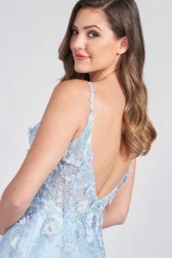 Ellie Wilde By Mon Cheri Ellie Wilde EW122057 Sheer 3D Flower Prom Dress -Outlet Prom Dresses Store S22 EW EW122057 04 470x705