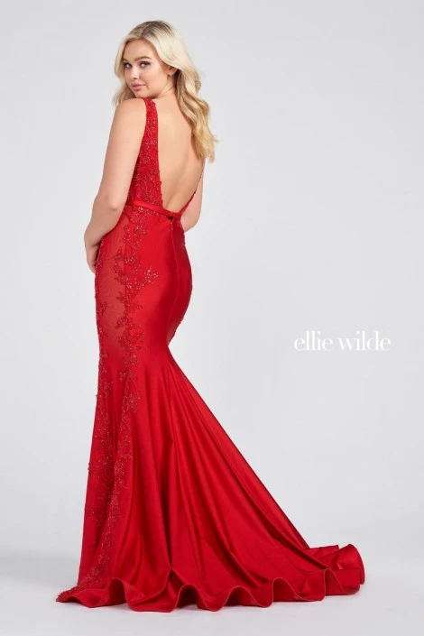 Ellie Wilde By Mon Cheri Ellie Wilde EW122075 Backless Mermaid Prom Dress 4 Ellie Wilde By Mon Cheri Ellie Wilde EW122075 Backless Mermaid Prom Dress - Image 2