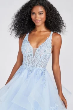 Ellie Wilde By Mon Cheri Ellie Wilde EW122080 Sheer Ruffle Prom Dress -Outlet Prom Dresses Store S22 EW EW122080 03 470x705