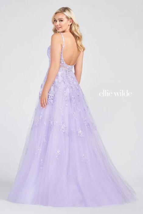Ellie Wilde By Mon Cheri Ellie Wilde EW122084 Embroidered Scoop Back Prom Dress 4 Ellie Wilde By Mon Cheri Ellie Wilde EW122084 Embroidered Scoop Back Prom Dress - Image 2
