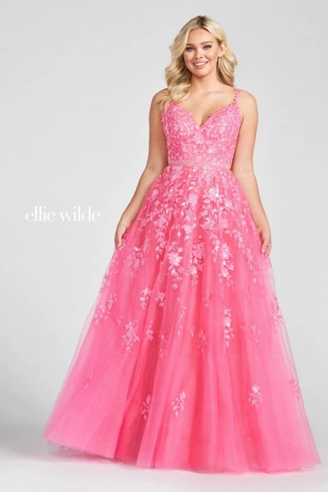 Ellie Wilde By Mon Cheri Ellie Wilde EW122084 Embroidered Scoop Back Prom Dress 7 Ellie Wilde By Mon Cheri Ellie Wilde EW122084 Embroidered Scoop Back Prom Dress - Image 5