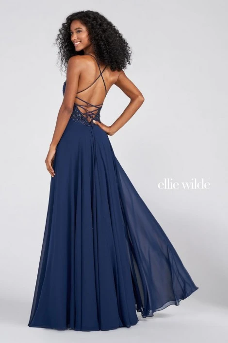 Ellie Wilde By Mon Cheri Ellie Wilde EW122087 Chiffon Prom Dress With Stones 4 Ellie Wilde By Mon Cheri Ellie Wilde EW122087 Chiffon Prom Dress With Stones - Image 2